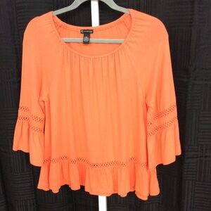 New Directions Small Petite Orange Slip On Top